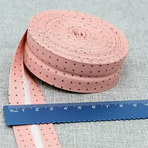 Schrägband aus Baumwolle, Punkte, Gitter, Streifen, Schottenkaro, kariert, schottisch bedruckt, 25 mm x 5 m, Rolle, Baumwoll-Twill, gefaltet, 9 dunkelrosa Pun Schrägband aus Baumwolle, Punkte, Gitter, Streifen, Schottenkaro, kariert, schottisch bedruckt, 25 mm x 5 m, Rolle, Baumwoll-Twill, gefaltet, 9 dunkelrosa Pun von AYHTUD