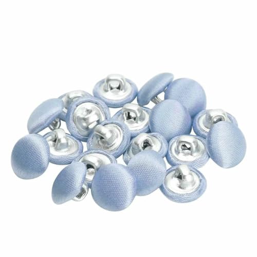 Stoffknöpfe, glatt, mit Satin überzogen, Schnallen für die Rückseite von Hochzeitskleidern, Metall-Ösenknöpfe für Smokinganzüge, Kleider, Blusen, Mäntel, 20 Stück, Himmelblau, Einheitsgröße Stoffknöpfe, glatt, mit Satin überzogen, Schnallen für die Rückseite von Hochzeitskleidern, Metall-Ösenknöpfe für Smokinganzüge, Kleider, Blusen, Mäntel, 20 Stück, Himmelblau, Einheitsgröße von AYHTUD