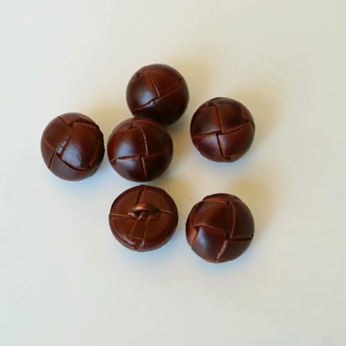 Stück/Lot Lederbezogene Knöpfe 15/19/21/23/26mm beige schwarz braun Lederknopf für Mäntel Jacke Schnalle-Fußball tiefbraun-20mm Stück/Lot Lederbezogene Knöpfe 15/19/21/23/26mm beige schwarz braun Lederknopf für Mäntel Jacke Schnalle-Fußball tiefbraun-20mm von AYHTUD