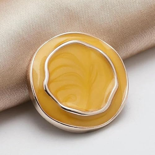 Vintage-Knöpfe in Goldfarbe mit Ösen, mehrfarbig, Emaille-Knopf für Mantel, Windjacke, Pullover, Kleidungsstück, Nähen, Basteln, Zubehör, Gelb, 18 mm, 2 Stück Vintage-Knöpfe in Goldfarbe mit Ösen, mehrfarbig, Emaille-Knopf für Mantel, Windjacke, Pullover, Kleidungsstück, Nähen, Basteln, Zubehör, Gelb, 18 mm, 2 Stück von AYHTUD