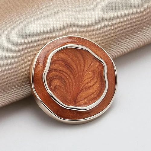 Vintage-Knöpfe mit Schaft, goldfarben, mehrfarbig, Emaille-Knopf für Mantel, Windjacke, Pullover, Kleidungsstück, Nähen, Basteln, Zubehör – Dunkelorange – 25 mm, 10 Stüc Vintage-Knöpfe mit Schaft, goldfarben, mehrfarbig, Emaille-Knopf für Mantel, Windjacke, Pullover, Kleidungsstück, Nähen, Basteln, Zubehör – Dunkelorange – 25 mm, 10 Stüc von AYHTUD