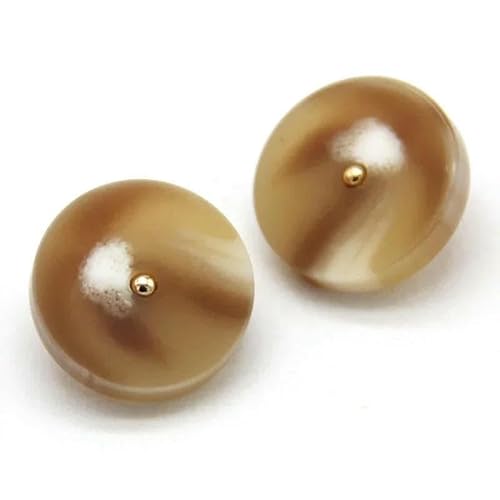 Vintage große goldene Metallknöpfe mit Schaft aus Kunstharz für Kleidung, Damen, Anzug, Mantel, handgefertigt, schwarz, dekoratives Nähzubehör, Muster braun, 18 mm, 10 Stü Vintage große goldene Metallknöpfe mit Schaft aus Kunstharz für Kleidung, Damen, Anzug, Mantel, handgefertigt, schwarz, dekoratives Nähzubehör, Muster braun, 18 mm, 10 Stü von AYHTUD