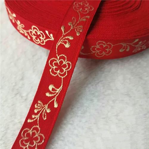 Yards 10–25 mm glitzerndes, glänzendes Jacquardband mit Blumen für DIY-Haarschmuck, Röcke, Haustierhalsbänder, Zubehör – 13 20 mm – 5 Yards von AYHTUD