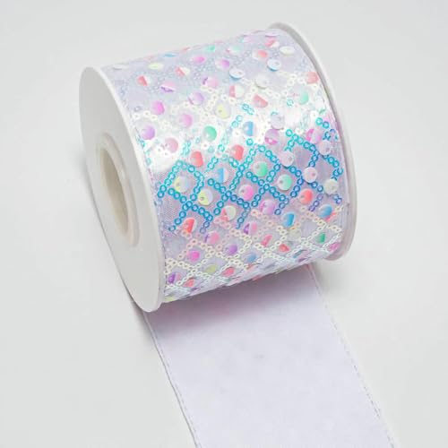 Zoll 75 mm Pailletten-Samtband, DIY, Urlaubsstimmung, Haarschleifenmaterial, handgefertigtes Deko-Zubehör, M3204793-M3204777-75 mm, 5 Yards von AYHTUD
