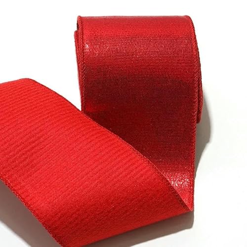 Zoll 75 mm buntes Glitzerband mit Draht, weicher, fester Stoff für Hochzeitsbedarf, Weihnachtsdekoration, 25 Yards/Rolle, rot, 75 mm, 25 Jahre Zoll 75 mm buntes Glitzerband mit Draht, weicher, fester Stoff für Hochzeitsbedarf, Weihnachtsdekoration, 25 Yards/Rolle, rot, 75 mm, 25 Jahre von AYHTUD