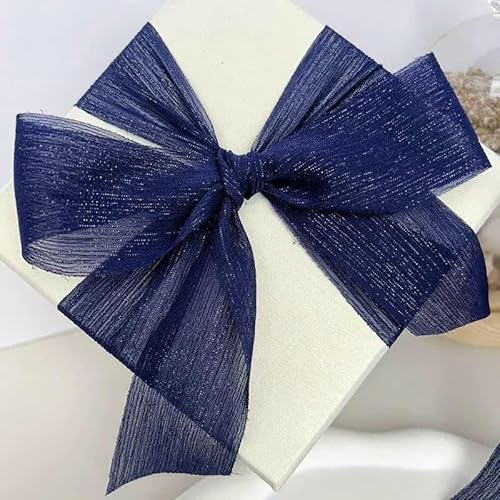 cintas de tela Silbernes funkelndes Garnband Chiffon Hochzeit Faltennetz Helle Seidenfaltenbox Blumenbündelverpackung-17-5 Meter cintas de tela Silbernes funkelndes Garnband Chiffon Hochzeit Faltennetz Helle Seidenfaltenbox Blumenbündelverpackung-17-5 Meter von AYHTUD