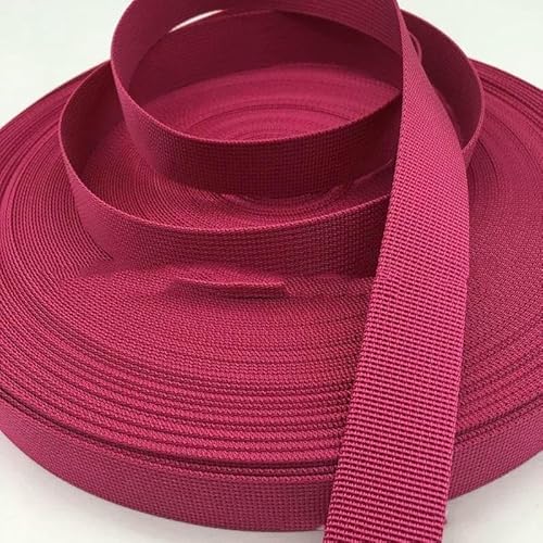 m, 20–50 mm, 1 mm dickes Nylon-Gurtband, Taschengurt, gewebtes Band, Haustierhalsband, Zugseil, Band, Nähen, Schrägband, Zubehör – Hot Pink – 20 mm von AYHTUD