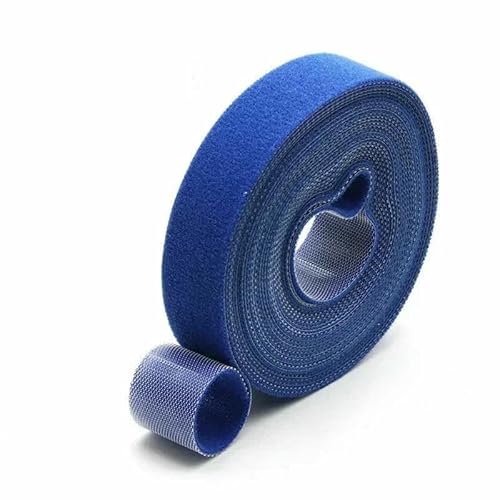 m/Rolle Kabelbinder, wiederverwendbares Schlaufenbündel, selbstklebender Befestigungsclip, Drahthalter, Management, DIY-Zubehör, Nylonband-Organizer, Blau x 1 Rolle, Breite 25 mm von AYHTUD