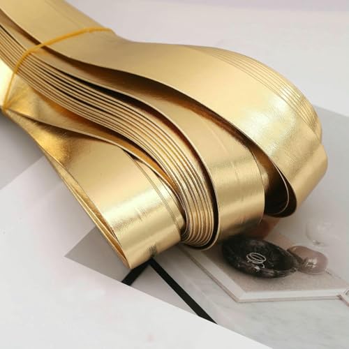 m 0,5/0,8/1/1,5/2/2,5 cm Lederstreifen, universelle Einfassung, DIY-Heimdekoration, Lederschnur, Seil, Kleidung, Nähzubehör, 2,5 cm, Gold, 5 m von AYHTUD