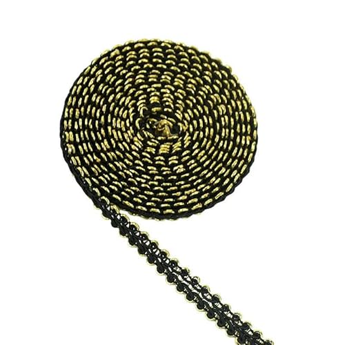 m Gold-Silber-Besatzband, Baumwollspitze, Kantenbesatz, Gürtel, Applikation, Stoff, Stoff, Nähen, DIY, Basteln, Kleidung, Material, Zubehör, T06, 5 Yards von AYHTUD