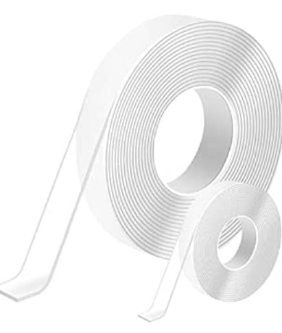 2 Rollen, 10 m, transparent, doppelseitiges Klebeband, leistungsstark, transparent, wiederverwendbar, für Teppich, Wände, Fotos, Dekorationen und mehr von AYHYHLJZJ