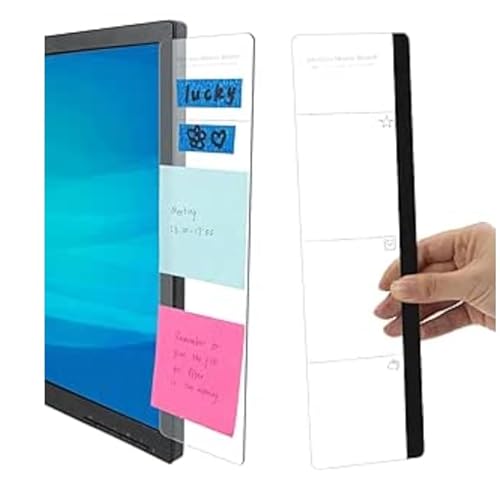 4 Stück Schreibtischzubehör: 2 magnetische Notizhalter für Computerbildschirm und 2 Packungen Haftnotizen, ideal für Büro, Memoboard und Bürobedarf für alle von AYHYHLJZJ