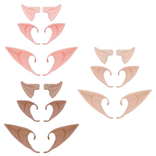 AYHYHLJZJ 9 Paar Elfenohren in 3 Größen für Erwachsene und Kinder, aus weichem Latex, klar, rosa und dunkel, ideal für Cosplay, Hobbit-Events, Halloween und Karneval. AYHYHLJZJ 9 Paar Elfenohren in 3 Größen für Erwachsene und Kinder, aus weichem Latex, klar, rosa und dunkel, ideal für Cosplay, Hobbit-Events, Halloween und Karneval. von AYHYHLJZJ