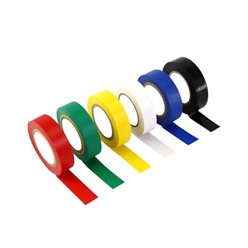 Elektrisches Klebeband, schwarz, 16 mm x 6,1 m, Isolierband aus strapazierfähigem PVC, 0,16 mm, 6 Stück, ideal für elektrische Isolierung, Reparaturen und Organisation von Kabeln von AYHYHLJZJ