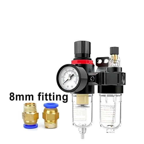 AYJYZHIAG AFC2000 Kompressor-Öl-Wasser-Abscheider-Regler-Abscheidefilter, mit Luftreduzierventil for Airbrush, G1/4-Anschluss(AFC w (PC8-02x2)) von AYJYZHIAG