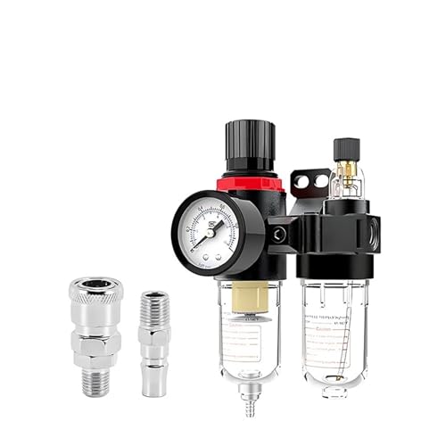 AYJYZHIAG AFC2000 Kompressor-Öl-Wasser-Abscheider-Regler-Abscheidefilter, mit Luftreduzierventil for Airbrush, G1/4-Anschluss(AFC w (SM20 PM20)) von AYJYZHIAG