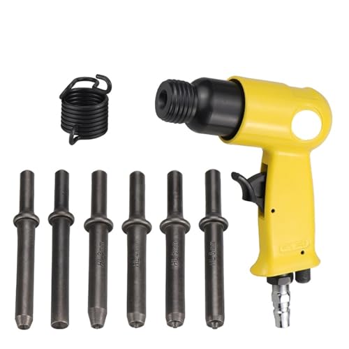 Pneumatischer Luftniethammer, professioneller handgehaltener Halbhohlnieten/Vollnieten, Rundkopfnägel, Nietgerät M3 M4 M5 M6(6pcs full set) von AYJYZHIAG