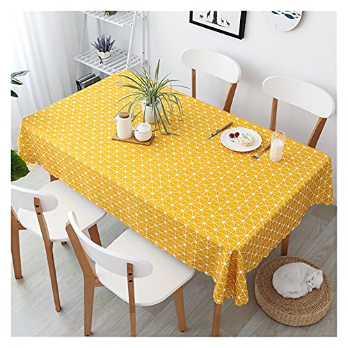 Tischdecke,Table Cloth Leinen Baumwolle Tischdecke Nordic Ins Home Modern Einfache Esstisch Cover Rechteckige Kaffee Tee Party Dekorationen Tischtuch (Color : HSQP, Size : 140x200cm) von AYKANING