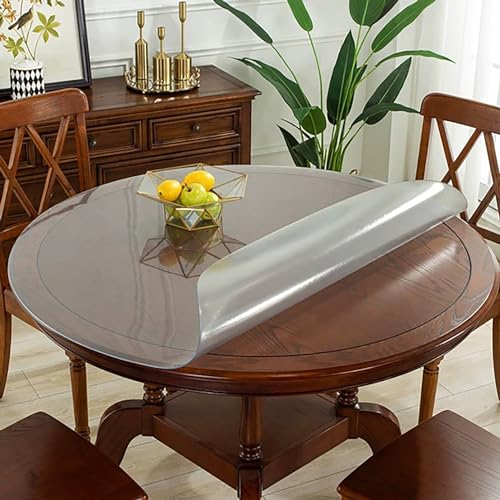 Durchsichtige Tischdecke Runde 50cm - Dicke 1.5mm Tischfolie Matt Transparent - Wasserdicht, Modern, Langlebig Glasplatte Tisch für Pokertisch/Freizeittisch, Mattiert 1.5mm von AYLFBFU