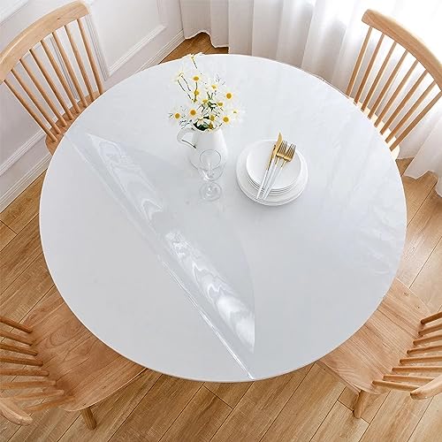 Plastik Tischdecken Runde 30cm - Tischfolie Transparent Nach Maß 1mm - öl- Und Wasserabweisend Anti Fouling Möbelfolie für Couchtisch/Esstisch, Transparent_1mm von AYLFBFU