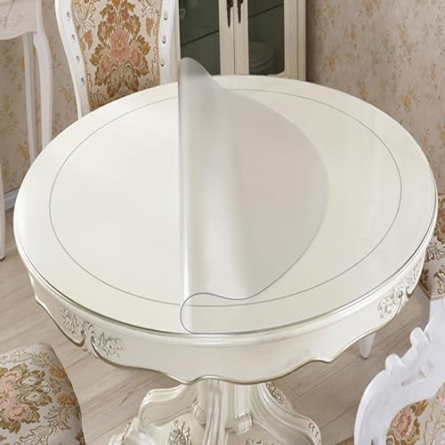Rund Tischschutz Matt Transparent 96cm - Kunststoff Tischdecke Nach Maß 3mm - Wasserdicht ölbeständig Verschleißbeständig Tischtuch, Oktoberfest Tischdecke, Matt 3mm Rund Tischschutz Matt Transparent 96cm - Kunststoff Tischdecke Nach Maß 3mm - Wasserdicht ölbeständig Verschleißbeständig Tischtuch, Oktoberfest Tischdecke, Matt 3mm von AYLFBFU