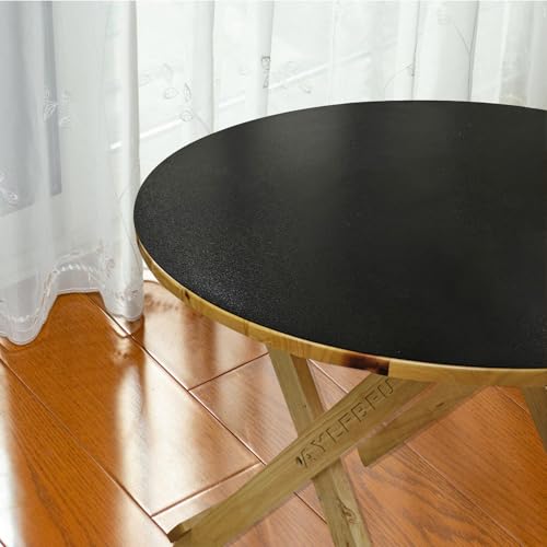 Tischdecke Rolle Runde 44cm - Matt Schwarz PVC Folie 1.5mm - Wasserdicht ölbeständig Verschleißbeständig Tablecloth, Tischabdeckung Outdoor Wetterfest Tischdecke Rolle Runde 44cm - Matt Schwarz PVC Folie 1.5mm - Wasserdicht ölbeständig Verschleißbeständig Tablecloth, Tischabdeckung Outdoor Wetterfest von AYLFBFU