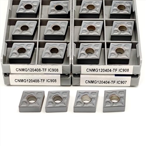 AYLFGSMG 10 stücke CNMG120404 CNMG120408 TF IC907 IC908 Hartmetall Fräser Einsatz CNMG 120404 120408 Drehmaschine CNC Interne Drehen Werkzeug(CNMG120408 TF IC908) von AYLFGSMG