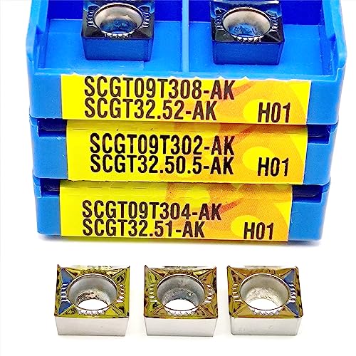 AYLFGSMG 10 stücke SCGT09T302 SCGT09T304 SCGT09T308 H01 Hohe Qualität Cutter Hartmetall Einsätze SCGT 09T302 09T304 09T308 CNC Externe Drehen(SCGT09T302-AK H01) von AYLFGSMG