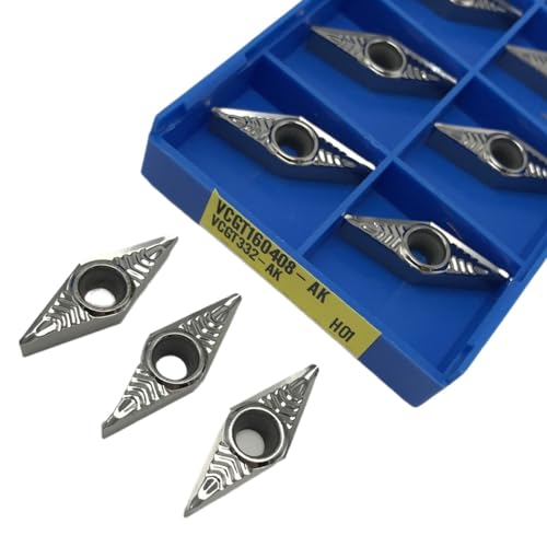 AYLFGSMG VCGT160408 AK H01 Außendrehwerkzeug Hartmetalleinsätze CNC-Aluminium-Dreheinsatz Drehwerkzeuge VCGT 160408 Holzdrehwerkzeuge 10 Stück(VCGT160408 AK H01) von AYLFGSMG