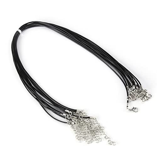 10 Stück Verstellbare Halsketten-Wachsschnüre Gewachste Halsketten-Schnüre, 1,5 Mm Schmuck-Halsketten-Schnüre ohne Anhänger für die DIY-Schmuckherstellung, Handgefertigte Accessoires(Schwarz) von AYNEFY
