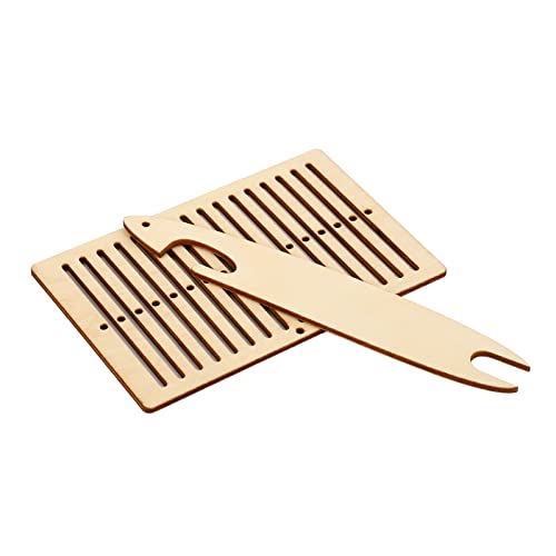 Hölzerner Lap-Webstuhl, 2 Teiliges Gürtel-Webstuhl-Kit Gürtelwebstuhl-Set Hölzerne Gürtelwebmaschine Shuttle-Werkzeuge DIY Handgestrickte Webmaschine Kleiner Webstuhl für Anfänger und Kinder Hölzerner Lap-Webstuhl, 2 Teiliges Gürtel-Webstuhl-Kit Gürtelwebstuhl-Set Hölzerne Gürtelwebmaschine Shuttle-Werkzeuge DIY Handgestrickte Webmaschine Kleiner Webstuhl für Anfänger und Kinder von AYNEFY