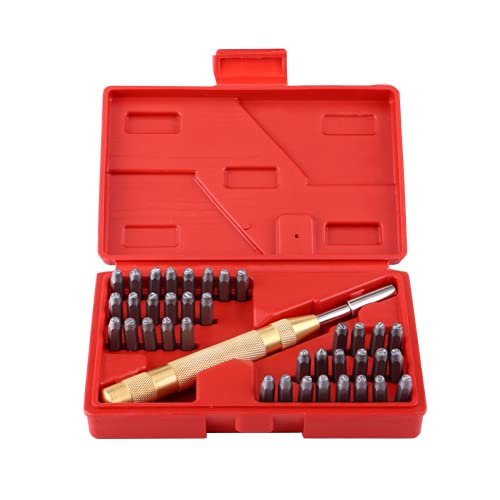 Buchstaben- und Zahlenstempel-Set, 38 Pcs Zahlen und buchstaben Set Einschließlich A-Z-Buchstaben + 0-9 (3 mm) Metal Alphabet und Digitaler Stempel Stamping Punching Leder Werkzeug von AYNEFY