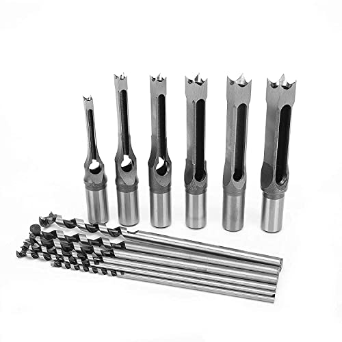 Vierkantbohrer Holz,6 Stück Vierkantlochbohrer Bohrer Set Holzbohrer aus Stahl Holzbearbeitungswerkzeuge Spiralbohrer Kits für Holzarbeiten 6,35 mm/8 mm/9,5 mm/12,7 mm/14 mm/16 mm Vierkantbohrer Holz,6 Stück Vierkantlochbohrer Bohrer Set Holzbohrer aus Stahl Holzbearbeitungswerkzeuge Spiralbohrer Kits für Holzarbeiten 6,35 mm/8 mm/9,5 mm/12,7 mm/14 mm/16 mm von AYNEFY