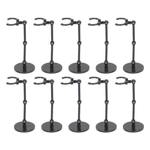 AYNEFY 10 Sets Actionfigurenständer Puppenständer Displayhalter für 6-Zoll-Modelle mit Verstellbarem Stützrahmen, Kompatibel mit der Beweglichen Puppenserie (Black) von AYNEFY