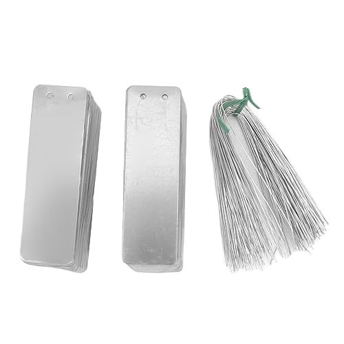 AYNEFY 100 Schreiben Sie auf Metalletiketten, Anlagen -Tags Aluminium -Etikett Etikett mit Drähten für Gartenversorgungen Im Freien, Hochdauerbaumidentifikation von AYNEFY