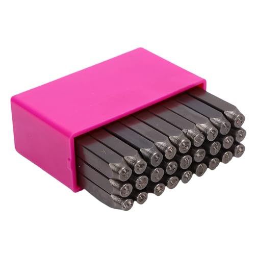 AYNEFY 3 Mm Metallstempelwerkzeugset 3mm Buchstabe Punch Set 3mm Stahlmarken für Schmuck Herstellung von Crafting Lederholz mit Kohlenstoffstahlplastikbox (Kleinbuchstaben) von AYNEFY