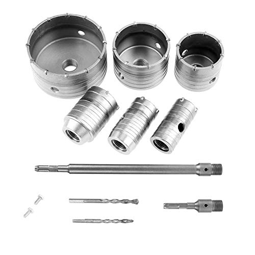 AYNEFY Bohrkrone Set 10tlg Kernbohrer Beton Fliesenbohrer Lochsäge Bohrer Zentrierbohrer mit 6 TCT Bohrern 35mm 40mm 50mm 65mm 80mm 110 mm und 2 SDS Plus Vierkantschaft für Beton Ziegeln AYNEFY Bohrkrone Set 10tlg Kernbohrer Beton Fliesenbohrer Lochsäge Bohrer Zentrierbohrer mit 6 TCT Bohrern 35mm 40mm 50mm 65mm 80mm 110 mm und 2 SDS Plus Vierkantschaft für Beton Ziegeln von AYNEFY