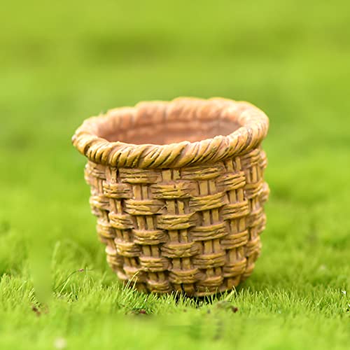 AYNEFY Kleine Resin-Figur Miniatur Resin-Statue Süßes Dekoratives Ornament mit Lebensechter Textur für Garten Wohnzimmer Schlafzimmer (Nr. 2 Bambuskorb) von AYNEFY