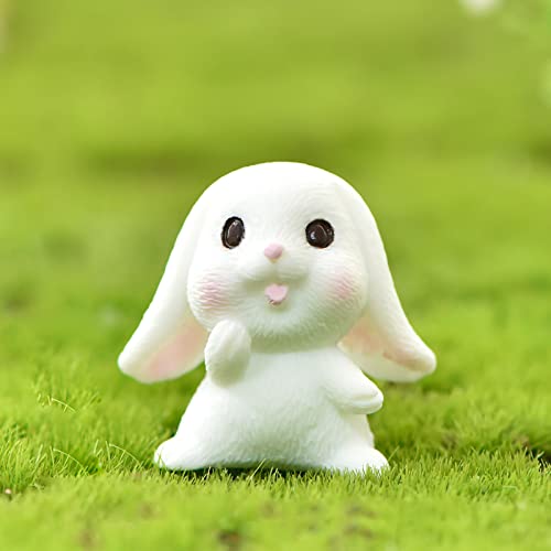 AYNEFY Kleine Resin-Figur Miniatur Resin-Statue Süßes Dekoratives Ornament mit Lebensechter Textur für Garten Wohnzimmer Schlafzimmer (Nr. 5 Winkendes Kaninchen) von AYNEFY