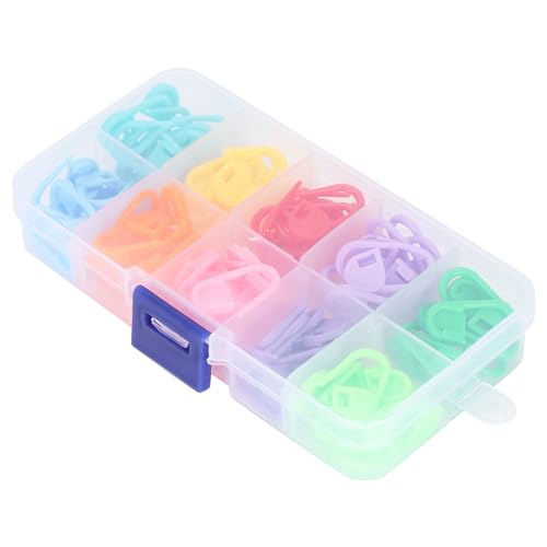 AYNEFY Strickenstich -Marker -Häkelrockclip 100pcs 10 Farben Multipack mit Aufbewahrungsbox Zum Stricken des Häkelns Zählernadelarbeiten AYNEFY Strickenstich -Marker -Häkelrockclip 100pcs 10 Farben Multipack mit Aufbewahrungsbox Zum Stricken des Häkelns Zählernadelarbeiten von AYNEFY