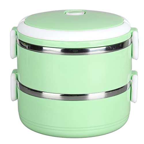 AYNEFY Thermo-Lunchbox, Doppelschicht, Mehrzweck, Versiegelte Lebensmittelbehälter, Runde Stapelbare Isolierte Box für Warme Speisen, Grün von AYNEFY