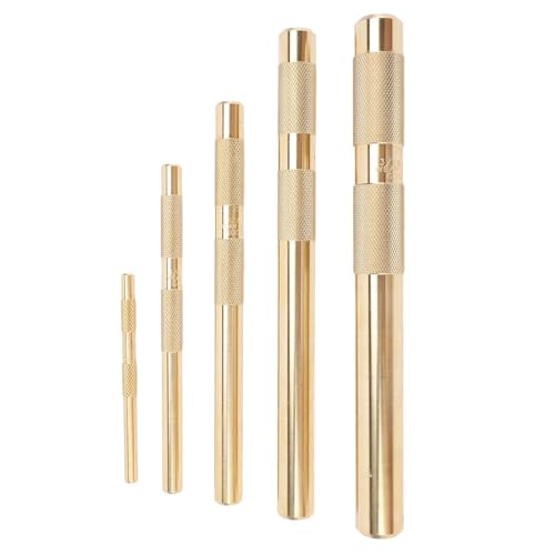 Treibstanzer-Set, Premium-Messing-Rändelgriff, 5 Größen, 1/4, 3/8, 1/2, 5/8, 3/4 Zoll, für Stahl, Autoreparatur, Öl, Gas und Bergbau Treibstanzer-Set, Premium-Messing-Rändelgriff, 5 Größen, 1/4, 3/8, 1/2, 5/8, 3/4 Zoll, für Stahl, Autoreparatur, Öl, Gas und Bergbau von AYNEFY
