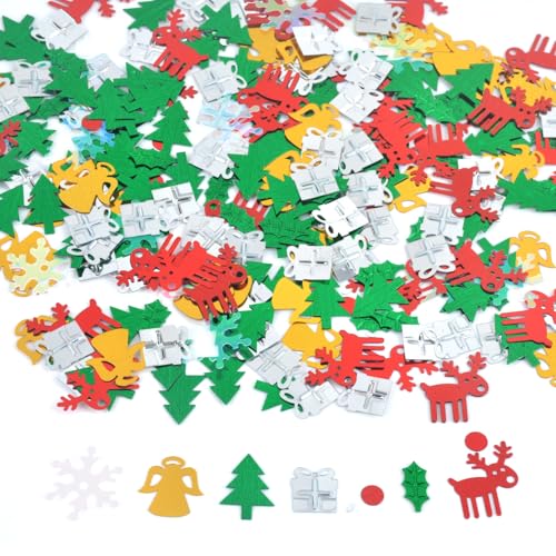 AYNKH 1 ounce Weihnachten Konfetti Glitzer Wapiti Schneeflocke Box – Geschenk, gemischte Blätter Schneeflocken Stechpalmenpailletten, Weihnachtsbaum, Glocken, Dekoration AYNKH 1 ounce Weihnachten Konfetti Glitzer Wapiti Schneeflocke Box – Geschenk, gemischte Blätter Schneeflocken Stechpalmenpailletten, Weihnachtsbaum, Glocken, Dekoration von AYNKH