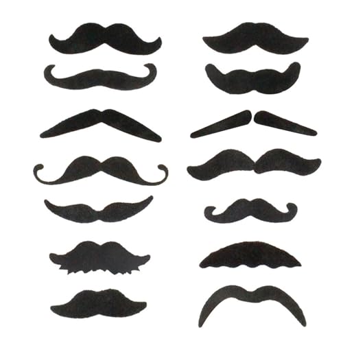 AYNKH 14 Stück künstlicher Schnurrbart, selbstklebende Schnurrbärte, für Geburtstagsparty, ausgefallene mexikanische Aufführung, Kostüm-Dekorationen, Maskerade, Foto-Requisiten AYNKH 14 Stück künstlicher Schnurrbart, selbstklebende Schnurrbärte, für Geburtstagsparty, ausgefallene mexikanische Aufführung, Kostüm-Dekorationen, Maskerade, Foto-Requisiten von AYNKH