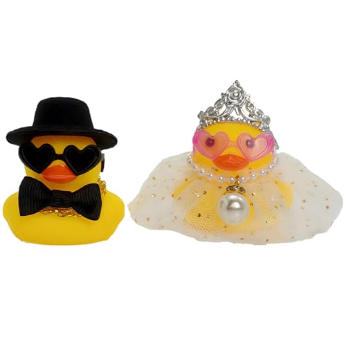 AYNKH 2 Hochzeit Quietsche-Enten, Braut & Bräutigam Gummi-Enten, Zeremonie Mini-Paar Enten, geeignet als Hochzeit Segen Geschenke, Souvenirs, gemütliche Geschenke AYNKH 2 Hochzeit Quietsche-Enten, Braut & Bräutigam Gummi-Enten, Zeremonie Mini-Paar Enten, geeignet als Hochzeit Segen Geschenke, Souvenirs, gemütliche Geschenke von AYNKH