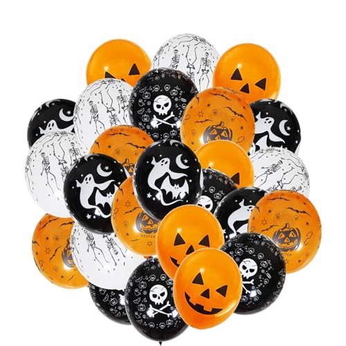 AYNKH Halloween-Luftballons, 30,5 cm, Latex-Muster, Dekoration, Orange, Schwarz, Weiß, Ballon, Gaming, Themenparty, Zubehör für Kinder und Erwachsene, Partytütenfüller, Raumdekoration, 50 Stück AYNKH Halloween-Luftballons, 30,5 cm, Latex-Muster, Dekoration, Orange, Schwarz, Weiß, Ballon, Gaming, Themenparty, Zubehör für Kinder und Erwachsene, Partytütenfüller, Raumdekoration, 50 Stück von AYNKH