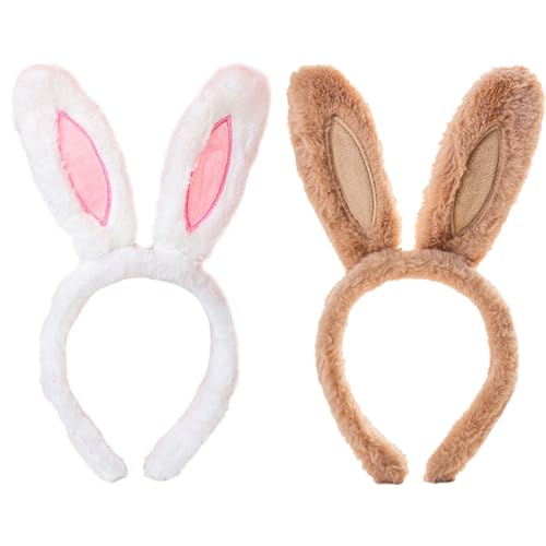 AYNKH Niedliches Kaninchenohr-Plüsch-Stirnband, biegbares Kaninchenohr-Kleid für Erwachsene und Kinder, Karnevalskleidung, Rollenspiel-Kopfbedeckung, 2 Stück AYNKH Niedliches Kaninchenohr-Plüsch-Stirnband, biegbares Kaninchenohr-Kleid für Erwachsene und Kinder, Karnevalskleidung, Rollenspiel-Kopfbedeckung, 2 Stück von AYNKH