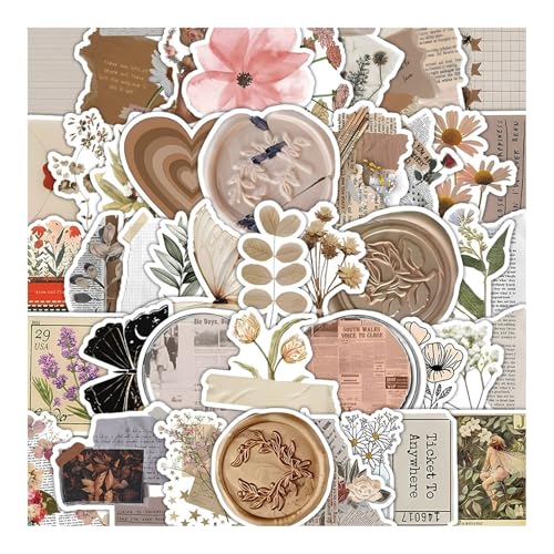 AYNKH Sticker Vintage, 120 Stück Vintage Aufkleber, Sticker Aesthetic, Scrapbook Stickers für Laptop Journaling DIY Basteln, Ästhetische Deko Aufkleber AYNKH Sticker Vintage, 120 Stück Vintage Aufkleber, Sticker Aesthetic, Scrapbook Stickers für Laptop Journaling DIY Basteln, Ästhetische Deko Aufkleber von AYNKH