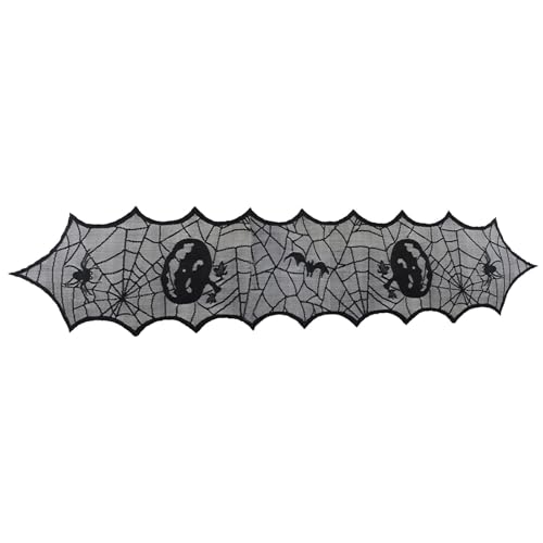 AYOrpeg Halloween Spinnennetze Tischläufer Schwarz Halloween Deko Gruseliges Party Tischläufer Spitze Spukhaus Decoration Für Halloween(F,Einheitsgröße AYOrpeg Halloween Spinnennetze Tischläufer Schwarz Halloween Deko Gruseliges Party Tischläufer Spitze Spukhaus Decoration Für Halloween(F,Einheitsgröße von AYOrpeg