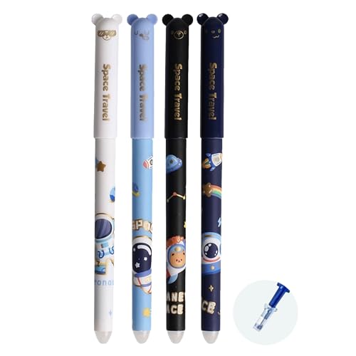 AYOrpeg Radierbarer Kugelschreiber 4er-Pack Tintenroller Radierbar 0.5mm Erasable Pen Set Cartoon Stift Radierbar (A, One Size) von AYOrpeg